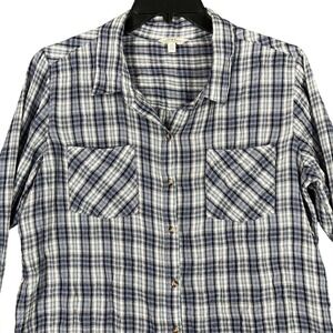 LUCKY BRAND SHIRT WOMENS LARGE‎ REGULAR WOVEN PLAID CASUAL CHORE WORK LOUNGE